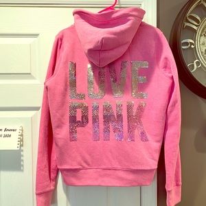 🛑SOLD🛑Victoria’s Secret PINK fur hoodie large